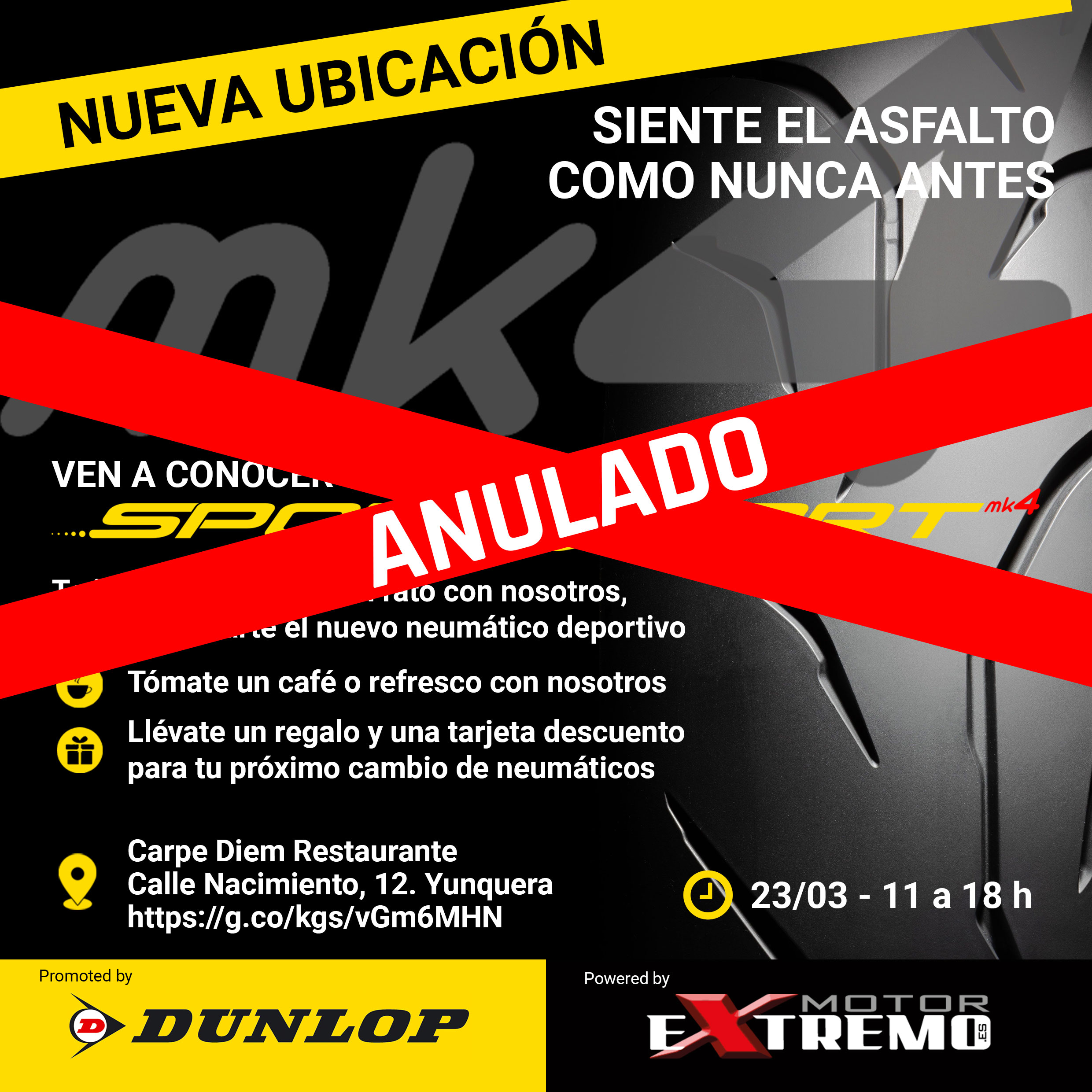 Anulado evento Dunlop en Yunquera por lluvias