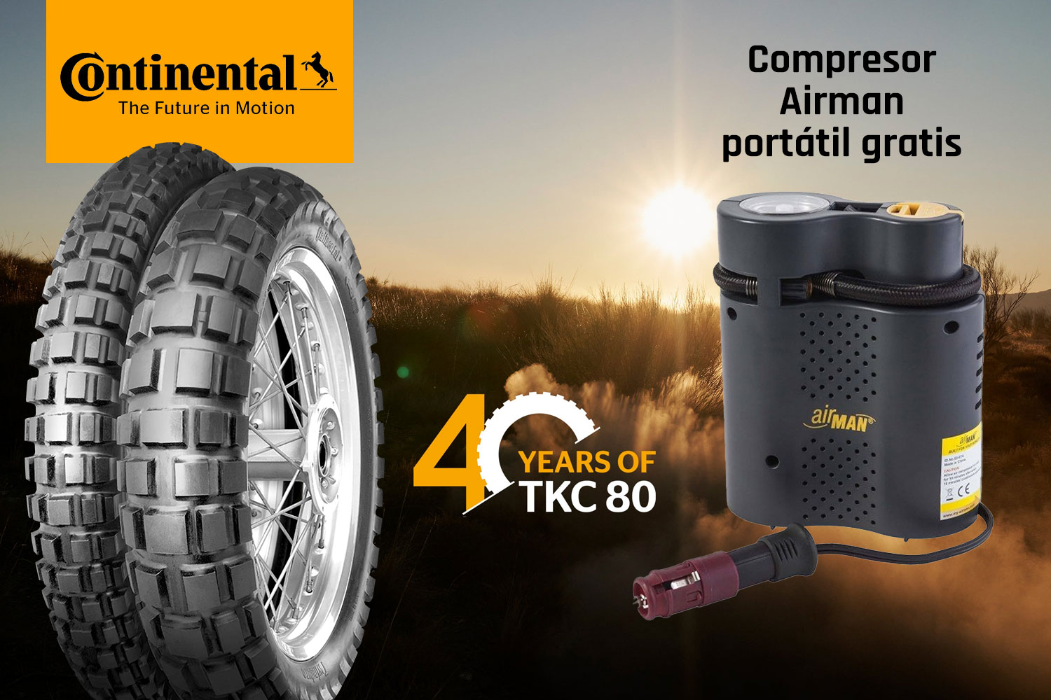 Con tus Continental TKC 80, un compresor Airman portátil gratis